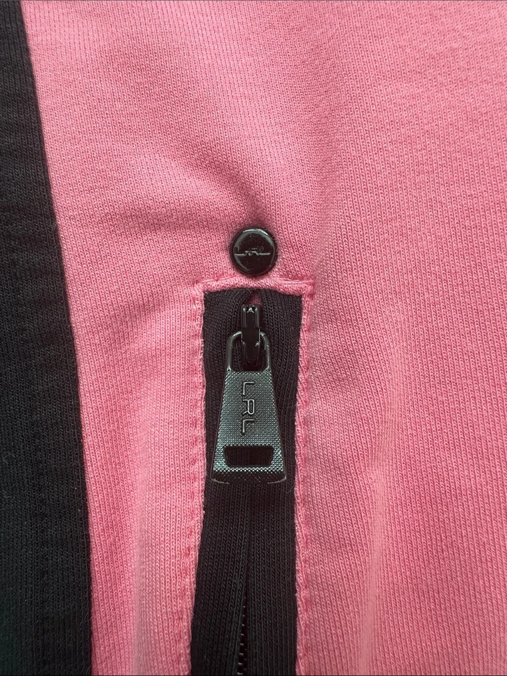 Lauren Active Ralph Lauren Pink & Black Full-Zip Long Sleeve Sweatshirt Size L - Picture 9 of 9
